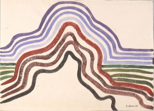 Bandscape,1968, Watercolor, 18x24